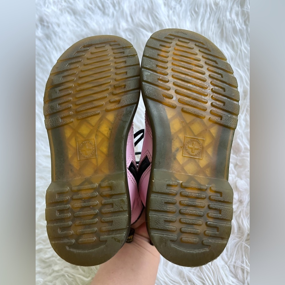 Dr Martens Pink Patent Leather Lace Up & Side Zip 1460 J Boits kids size 13 - Picture 9 of 10